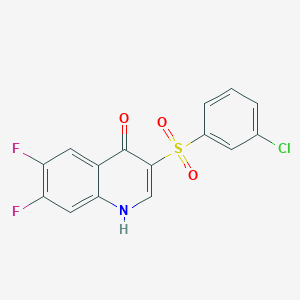 molecular formula C15H8ClF2NO3S B1423781 3-(3-Chlorobenzenesulfonyl)-6,7-difluoro-1,4-dihydroquinolin-4-one CAS No. 1325304-64-0