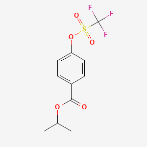 molecular formula C11H11F3O5S B14237810 Propan-2-yl 4-[(trifluoromethanesulfonyl)oxy]benzoate CAS No. 475585-05-8