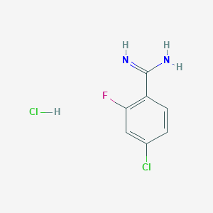 molecular formula C7H7Cl2FN2 B1423814 4-Chloro-2-fluoro-benzamidine hydrochloride CAS No. 1187927-09-8