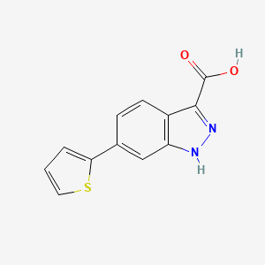 molecular formula C12H8N2O2S B1423819 6-噻吩-2-基-1H-吲唑-3-羧酸 CAS No. 869783-22-2