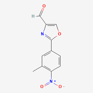 molecular formula C11H8N2O4 B1423822 2-(3-甲基-4-硝基苯基)-噁唑-4-甲醛 CAS No. 885274-46-4