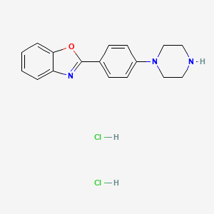 molecular formula C17H19Cl2N3O B1423823 2-(4-哌嗪-1-基苯基)-苯并恶唑二盐酸盐 CAS No. 1187927-94-1