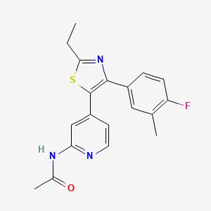 N-[4-[2-Ethyl-4-(4-fluoro-3-methylphenyl)-1,3-thiazol-5-YL]-2-pyridyl]acetamide