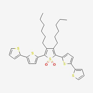 molecular formula C32H36O2S5 B14238322 2,5-Di([2,2'-bithiophen]-5-yl)-3,4-dihexyl-1H-1lambda~6~-thiophene-1,1-dione CAS No. 227464-62-2