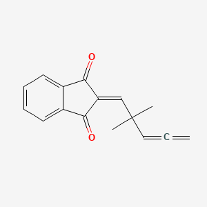 molecular formula C16H14O2 B14238324 1H-Indene-1,3(2H)-dione, 2-(2,2-dimethyl-3,4-pentadienylidene)- CAS No. 498574-32-6