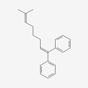 molecular formula C21H24 B14238329 Benzene, 1,1'-(7-methyl-1,6-octadienylidene)bis- CAS No. 220070-69-9