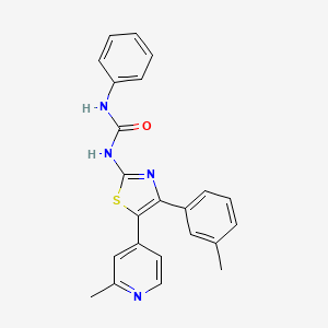 molecular formula C23H20N4OS B14238344 N-[4-(3-Methylphenyl)-5-(2-methyl-4-pyridyl)-1,3-thiazol-2-YL]-N'-phenylurea CAS No. 365429-95-4