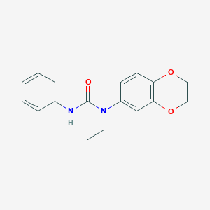 molecular formula C17H18N2O3 B14238356 N-ethyl-N-(3,4-ethylenedioxyphenyl)-N'-phenylurea CAS No. 380392-94-9