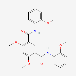 molecular formula C24H24N2O6 B14238362 4,6-Dimethoxy-N~1~,N~3~-bis(2-methoxyphenyl)benzene-1,3-dicarboxamide CAS No. 492465-85-7