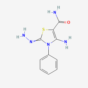 molecular formula C10H11N5OS B14238364 4-Amino-2-hydrazinylidene-3-phenyl-2,3-dihydro-1,3-thiazole-5-carboxamide CAS No. 497931-61-0