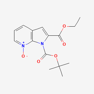 molecular formula C15H18N2O5 B14238386 1H-Pyrrolo[2,3-b]pyridine-1,2-dicarboxylic acid, 1-(1,1-dimethylethyl) 2-ethyl ester, 7-oxide CAS No. 577711-90-1