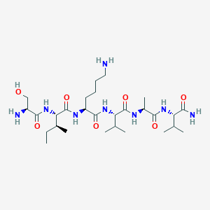 molecular formula C28H54N8O7 B142384 Seryl-isoleucyl-lysyl-valyl-alanyl-valinamide CAS No. 146163-06-6