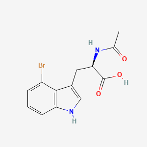 molecular formula C13H13BrN2O3 B14238403 (2R)-2-acetamido-3-(4-bromo-1H-indol-3-yl)propanoic acid CAS No. 252026-09-8