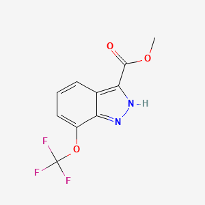 molecular formula C10H7F3N2O3 B1423842 7-Trifluoromethoxy-1H-indazole-3-carboxylic acid methyl ester CAS No. 1086392-22-4