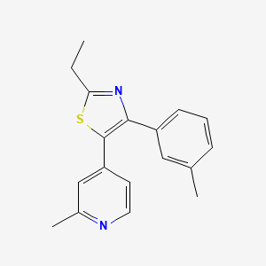 molecular formula C18H18N2S B14238437 4-(2-Ethyl-4-m-tolyl-thiazol-5-yl)-2-methyl-pyridine CAS No. 365428-59-7