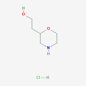 molecular formula C6H14ClNO2 B1423848 2-(Morpholin-2-yl)ethanol hydrochloride CAS No. 857214-74-5