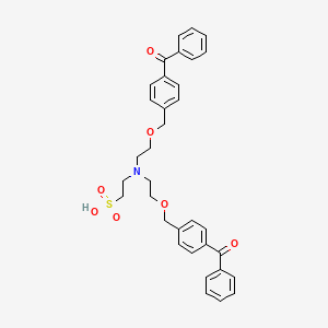 2-(Bis{2-[(4-benzoylphenyl)methoxy]ethyl}amino)ethane-1-sulfonic acid