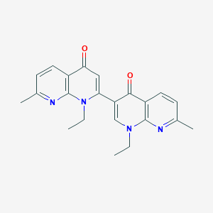 molecular formula C22H22N4O2 B142385 1-Ethyl-1,4 dihydro-7-methyl-4-oxo-1,8-naphthyridine dimer CAS No. 125910-12-5