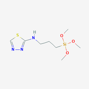 molecular formula C8H17N3O3SSi B14238508 N-[3-(Trimethoxysilyl)propyl]-1,3,4-thiadiazol-2-amine CAS No. 362478-61-3