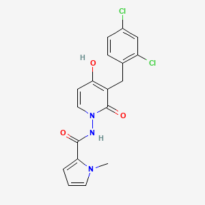 molecular formula C18H15Cl2N3O3 B1423856 N-[3-(2,4-dichlorobenzyl)-4-hydroxy-2-oxo-1(2H)-pyridinyl]-1-methyl-1H-pyrrole-2-carboxamide CAS No. 478045-93-1