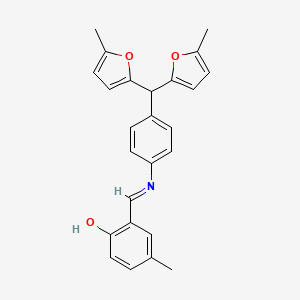 2-[(E)-({4-[bis(5-methylfuran-2-yl)methyl]phenyl}imino)methyl]-4-methylphenol