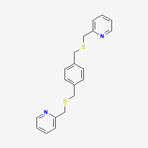 molecular formula C20H20N2S2 B14238628 2,2'-[1,4-Phenylenebis(methylenesulfanediylmethylene)]dipyridine CAS No. 273923-10-7