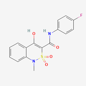molecular formula C16H13FN2O4S B1423865 N-(4-fluorophenyl)-4-hydroxy-1-methyl-2,2-dioxo-1,2-dihydro-2lambda~6~,1-benzothiazine-3-carboxamide CAS No. 320423-81-2