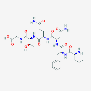 molecular formula C30H46N8O10 B14238685 Glycine, L-leucyl-L-phenylalanyl-L-asparaginyl-L-glutaminyl-L-threonyl- CAS No. 574749-89-6