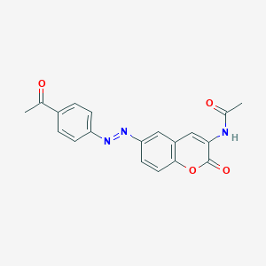 molecular formula C19H15N3O4 B14238715 N-{6-[(E)-(4-Acetylphenyl)diazenyl]-2-oxo-2H-1-benzopyran-3-yl}acetamide CAS No. 538370-56-8