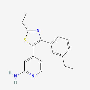 4-[2-Ethyl-4-(3-ethylphenyl)-1,3-thiazol-5-yl]pyridin-2-amine