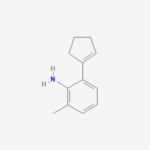 molecular formula C12H15N B14238792 Benzenamine, 2-(1-cyclopenten-1-yl)-6-methyl- CAS No. 235779-09-6