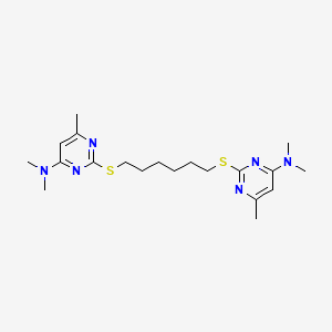 2-[6-[4-(dimethylamino)-6-methylpyrimidin-2-yl]sulfanylhexylsulfanyl]-N,N,6-trimethylpyrimidin-4-amine