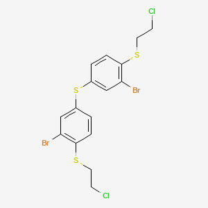 molecular formula C16H14Br2Cl2S3 B14238850 1,1'-Sulfanediylbis{3-bromo-4-[(2-chloroethyl)sulfanyl]benzene} CAS No. 552838-24-1