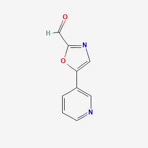 molecular formula C9H6N2O2 B1423887 5-Pyridin-3-YL-oxazole-2-carbaldehyde CAS No. 342601-37-0