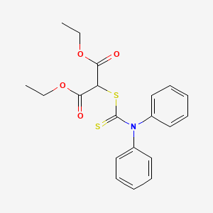 molecular formula C20H21NO4S2 B14238886 Diethyl [(diphenylcarbamothioyl)sulfanyl]propanedioate CAS No. 230310-02-8