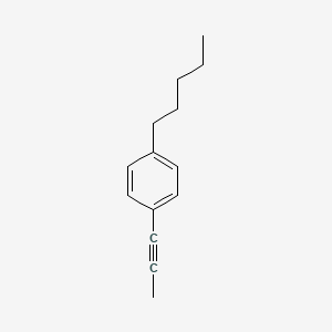 molecular formula C14H18 B14238890 Benzene, 1-pentyl-4-(1-propynyl)- CAS No. 627100-25-8