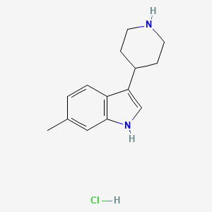 molecular formula C14H19ClN2 B1423890 6-Methyl-3-(piperidin-4-yl)-1H-indole hydrochloride CAS No. 1187927-14-5