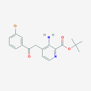 molecular formula C18H19BrN2O3 B14238907 1-(3-Bromophenyl)-2-(2-boc-amino-4-pyridyl)ethanone CAS No. 365428-00-8