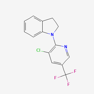 molecular formula C14H10ClF3N2 B1423894 1-[3-Chloro-5-(trifluoromethyl)-2-pyridinyl]-indoline CAS No. 1220027-90-6