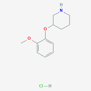 molecular formula C12H18ClNO2 B1423896 3-(2-甲氧基苯氧基)哌啶盐酸盐 CAS No. 1220033-44-2