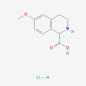 molecular formula C11H14ClNO3 B1423901 6-Methoxy-1,2,3,4-tetrahydro-isoquinoline-1-carboxylic acid hydrochloride CAS No. 1263377-98-5