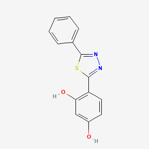 3-Hydroxy-4-(5-phenyl-1,3,4-thiadiazol-2(3H)-ylidene)cyclohexa-2,5-dien-1-one