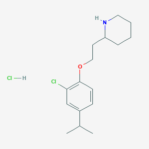 molecular formula C16H25Cl2NO B1423907 2-[2-(2-Chloro-4-isopropylphenoxy)ethyl]-piperidine hydrochloride CAS No. 1219967-61-9