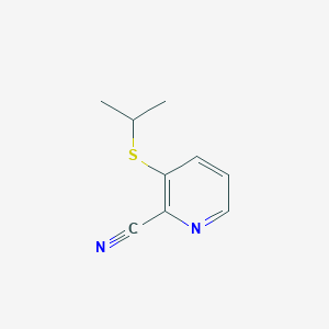 molecular formula C9H10N2S B14239113 3-(Isopropylthio)picolinonitrile CAS No. 625826-72-4