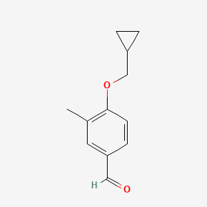 molecular formula C12H14O2 B1423919 4-(环丙基甲氧基)-3-甲基苯甲醛 CAS No. 820237-14-7