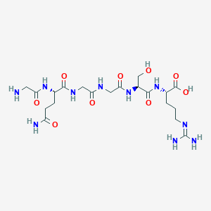 molecular formula C20H36N10O9 B14239204 Glycyl-L-glutaminylglycylglycyl-L-seryl-N~5~-(diaminomethylidene)-L-ornithine CAS No. 393588-23-3