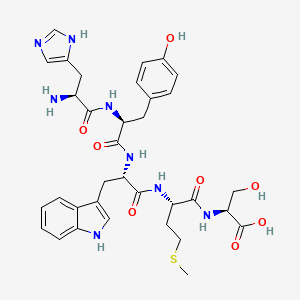 molecular formula C34H42N8O8S B14239225 L-Histidyl-L-tyrosyl-L-tryptophyl-L-methionyl-L-serine CAS No. 388077-99-4