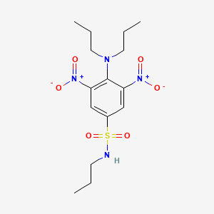 molecular formula C15H24N4O6S B14239262 Benzenesulfonamide, 4-(dipropylamino)-3,5-dinitro-N-propyl- CAS No. 483279-45-4