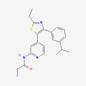 N-(4-{2-Ethyl-4-[3-(propan-2-yl)phenyl]-1,3-thiazol-5-yl}pyridin-2-yl)propanamide