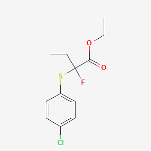 Butanoic acid, 2-[(4-chlorophenyl)thio]-2-fluoro-, ethyl ester